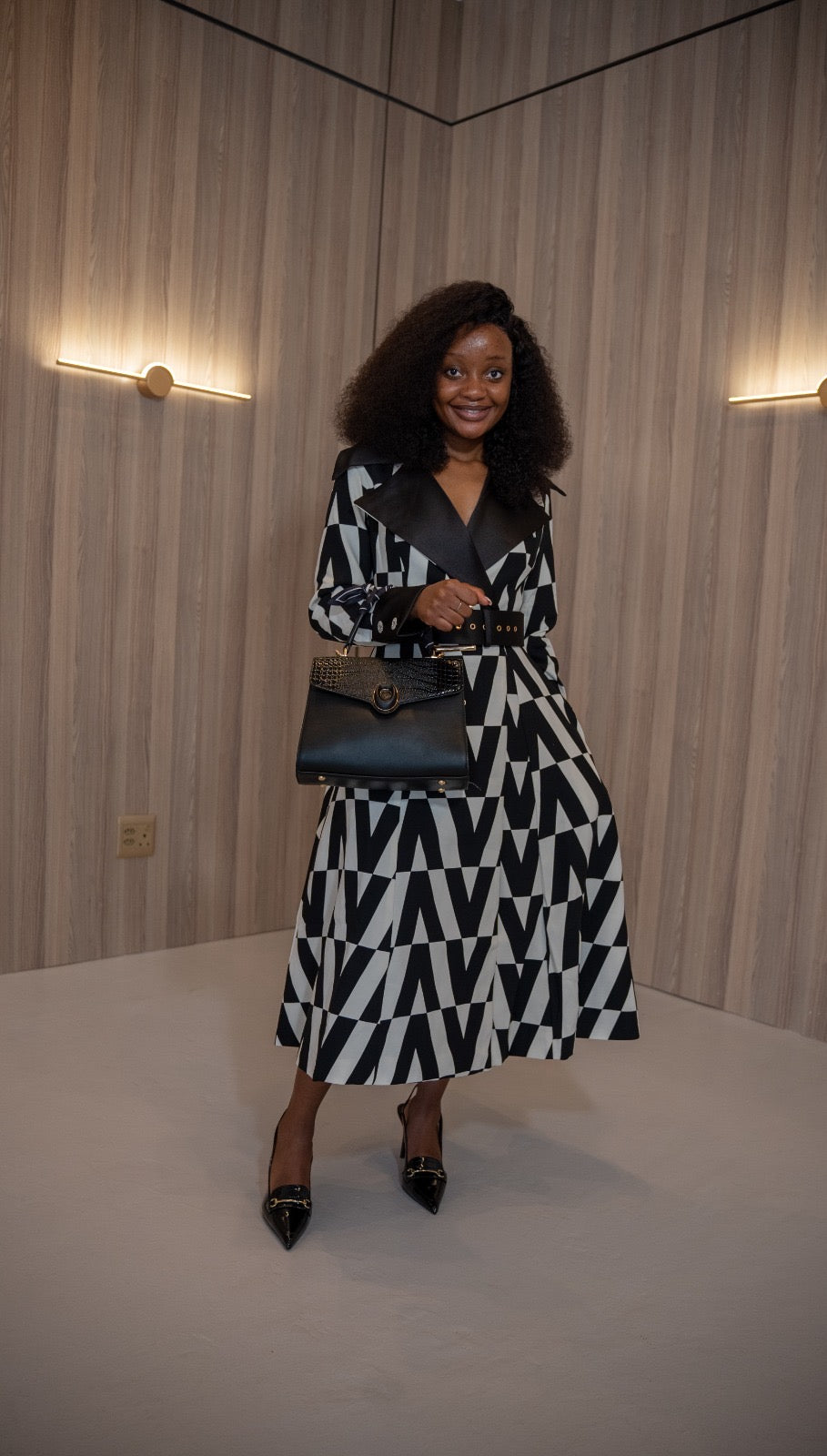 Black and white blazer dress