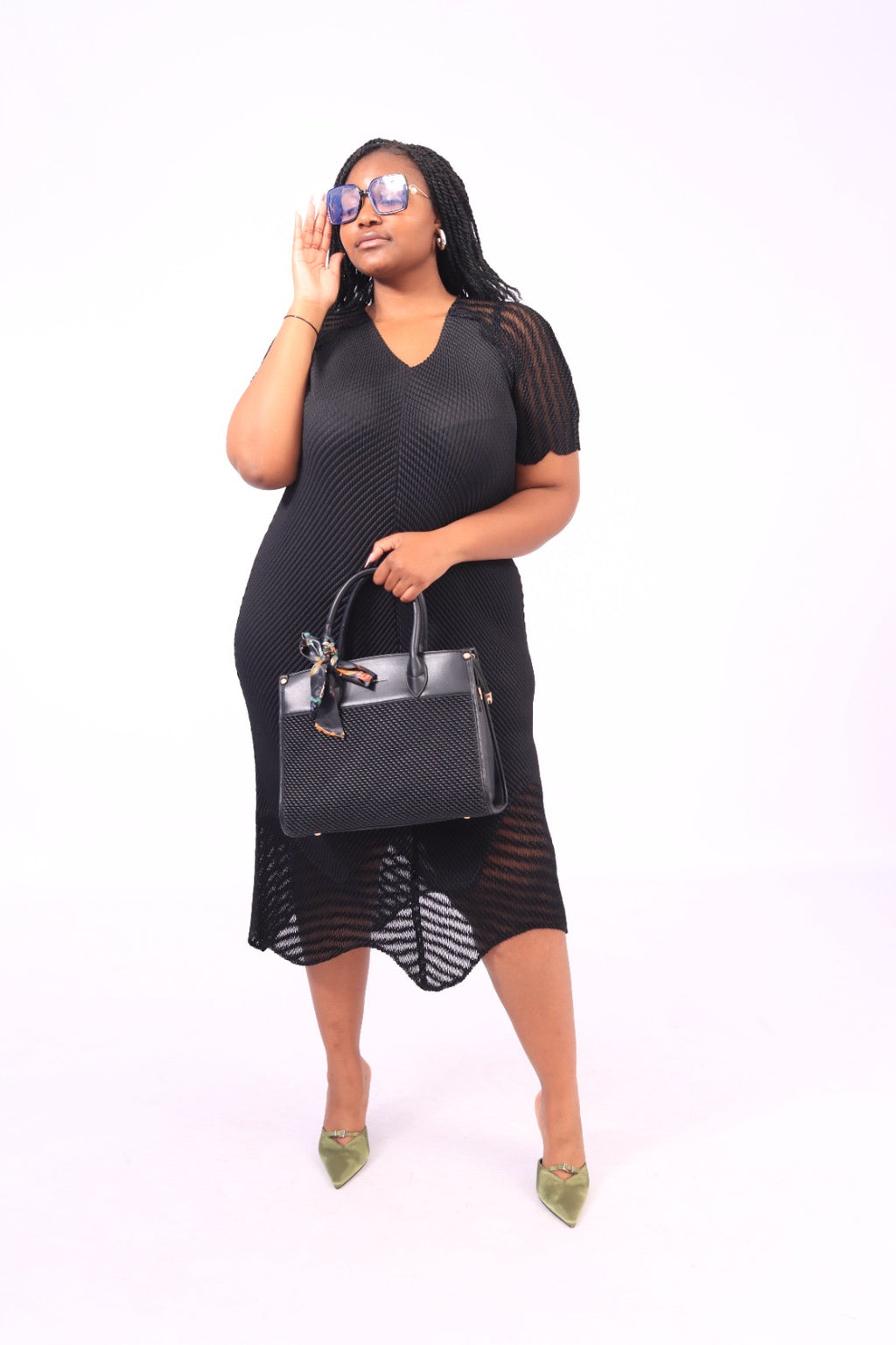 Soft wrinkled black dress