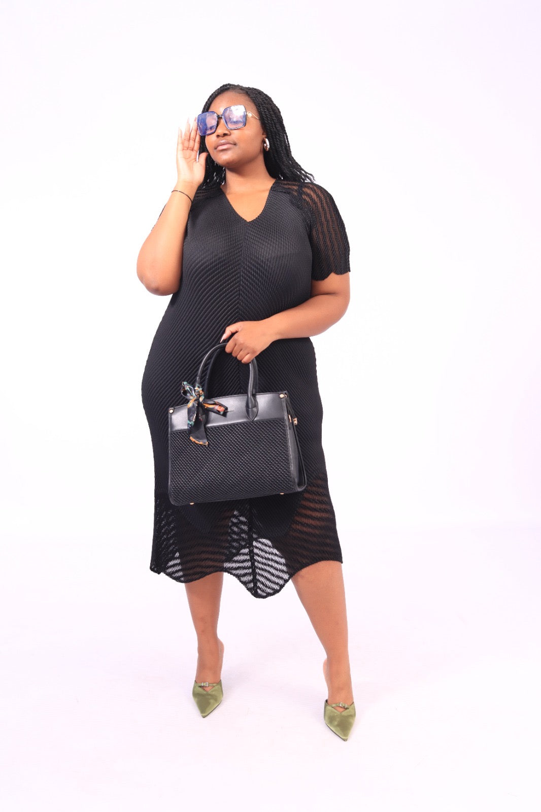 Soft wrinkled black dress