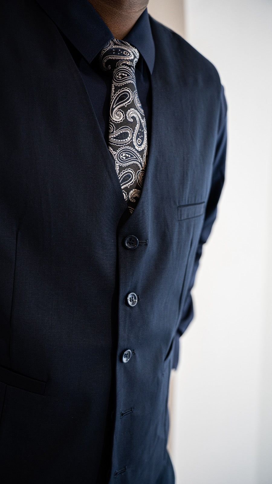 3 piece navy blue suit