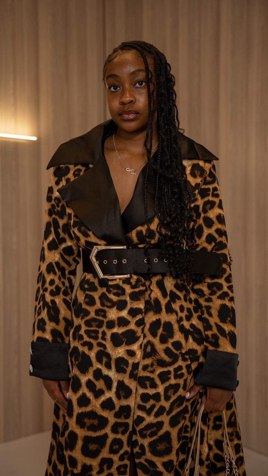 Leopard print blazer dress