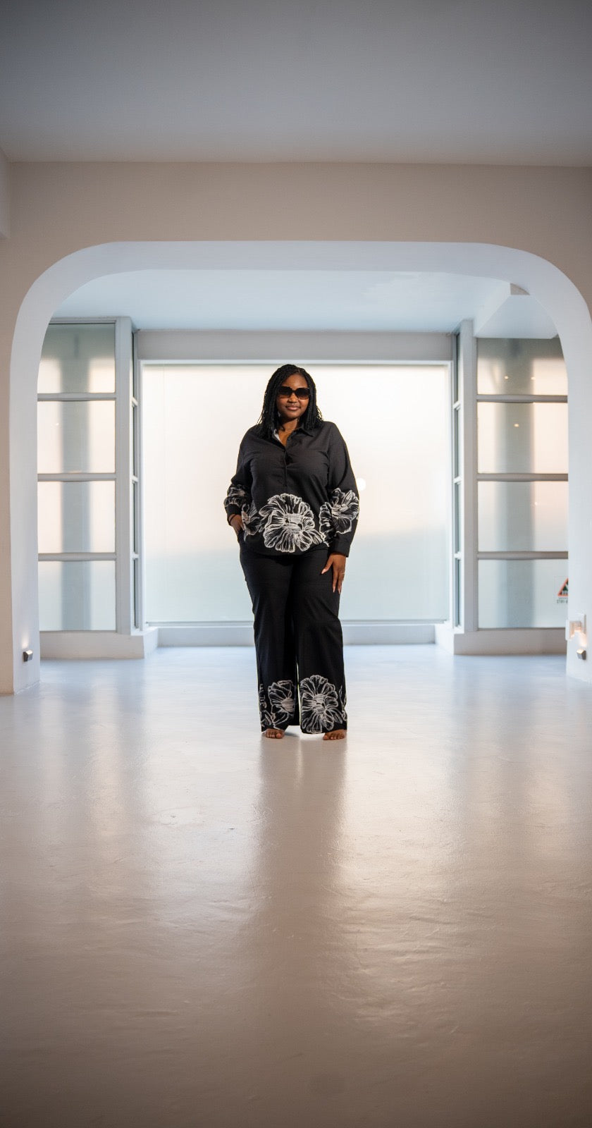 Black and white flower design