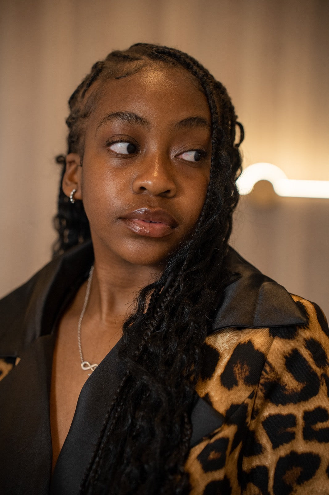 Leopard print blazer dress