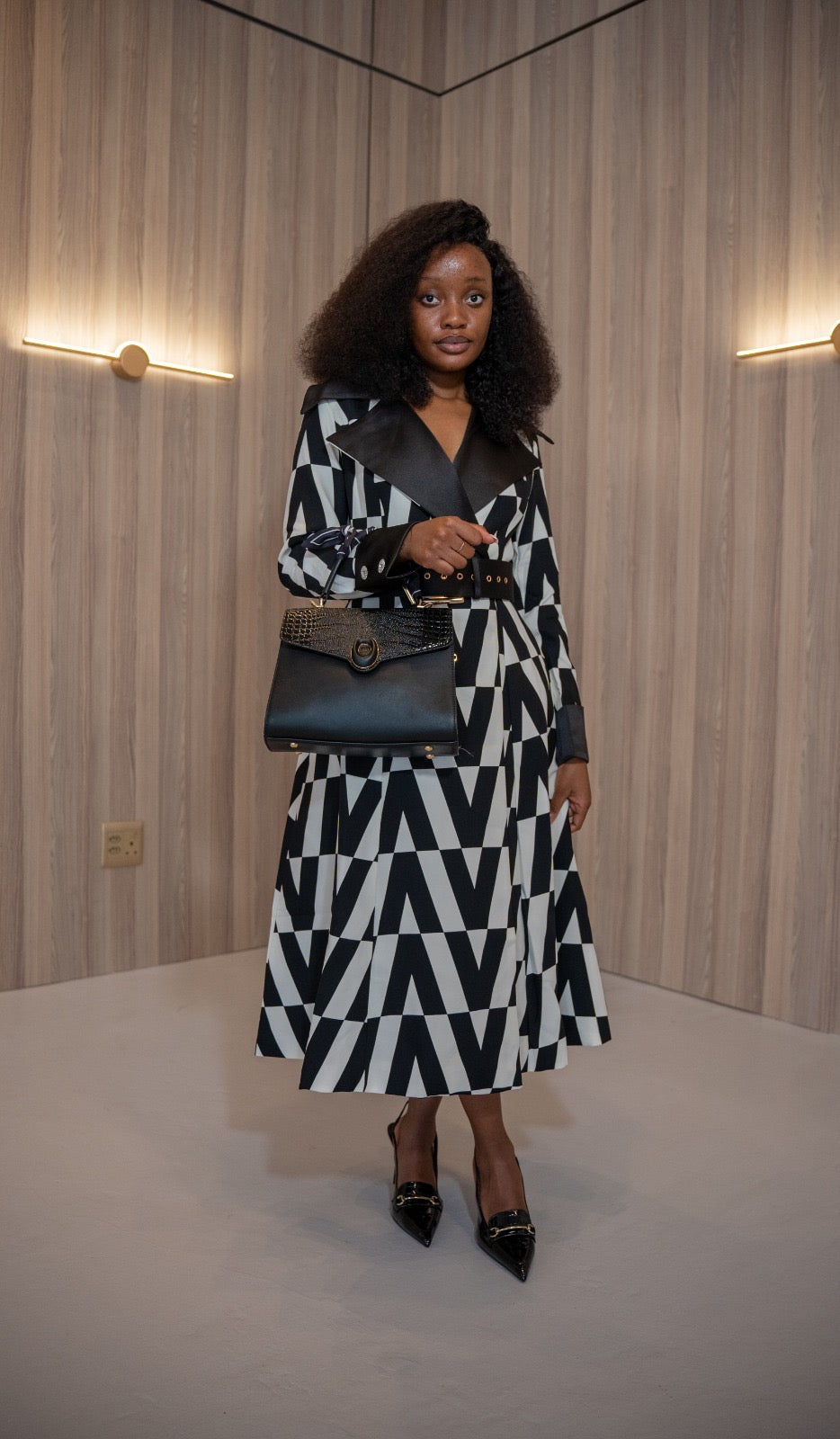 Black and white blazer dress