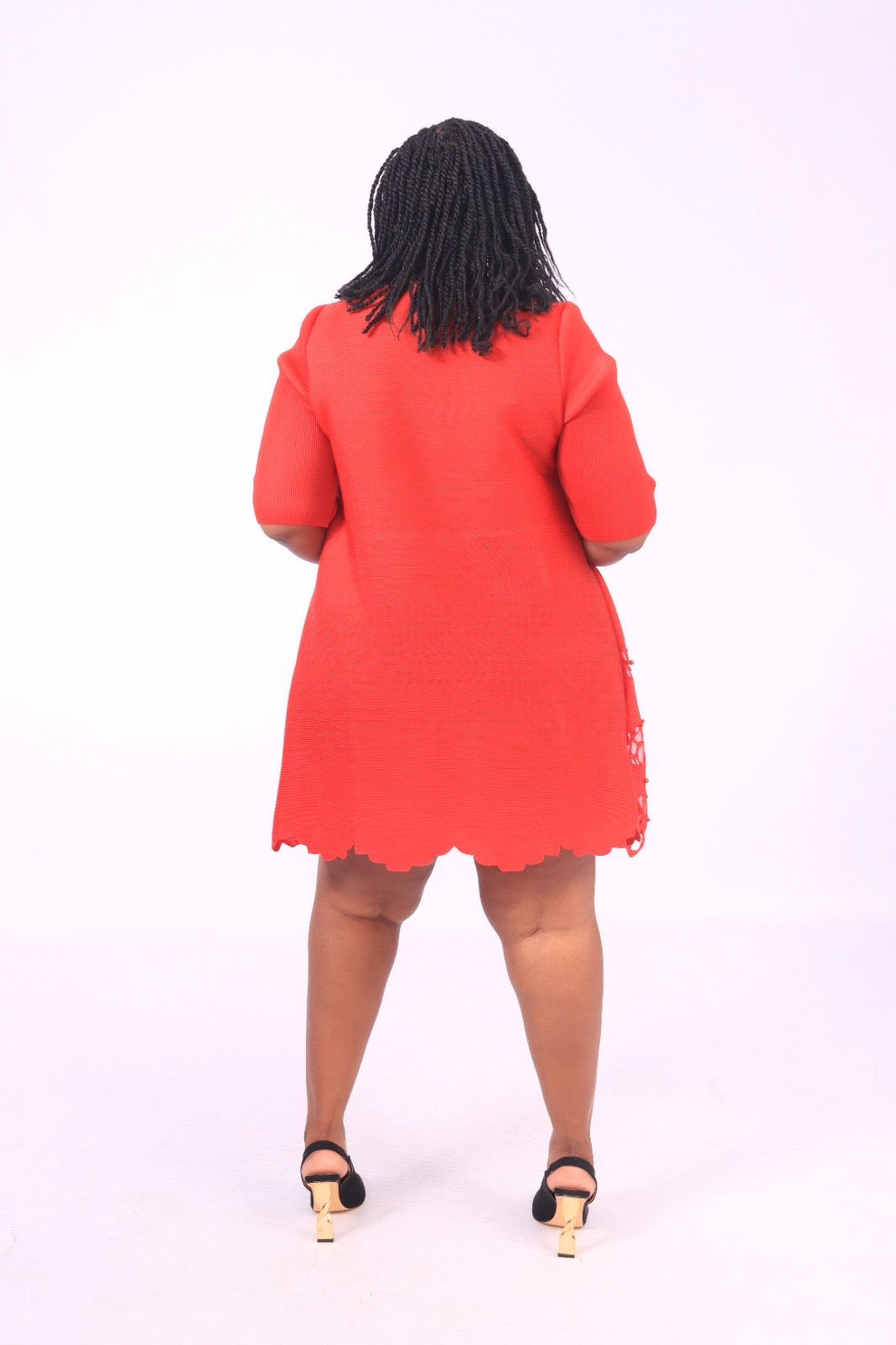 Red stretch short dress