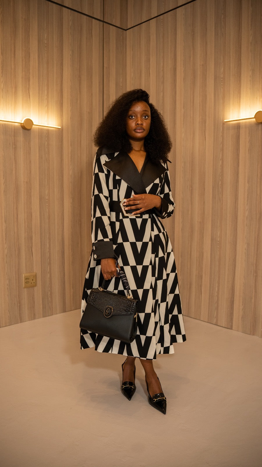 Black and white blazer dress