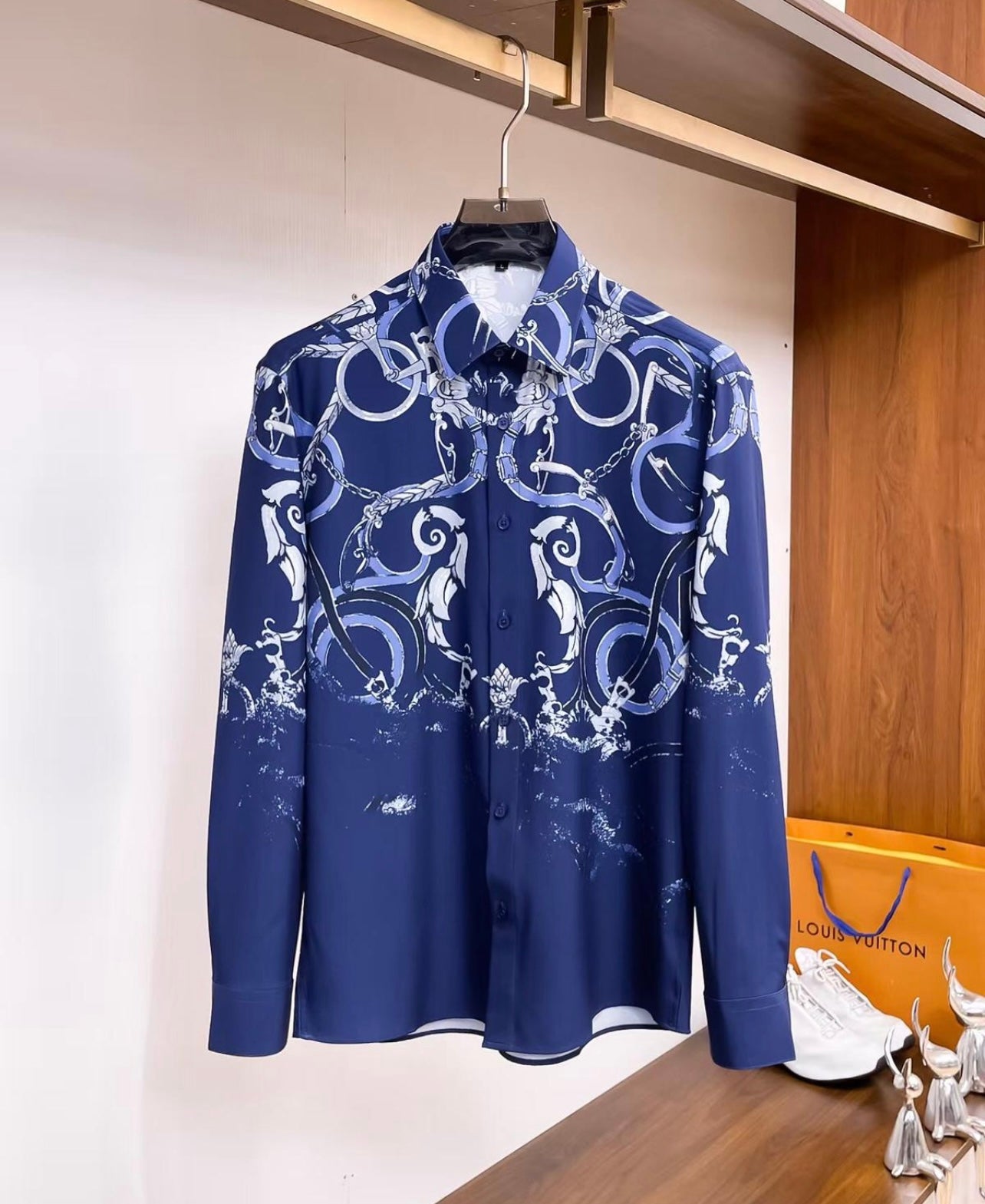 Navy blue with floral