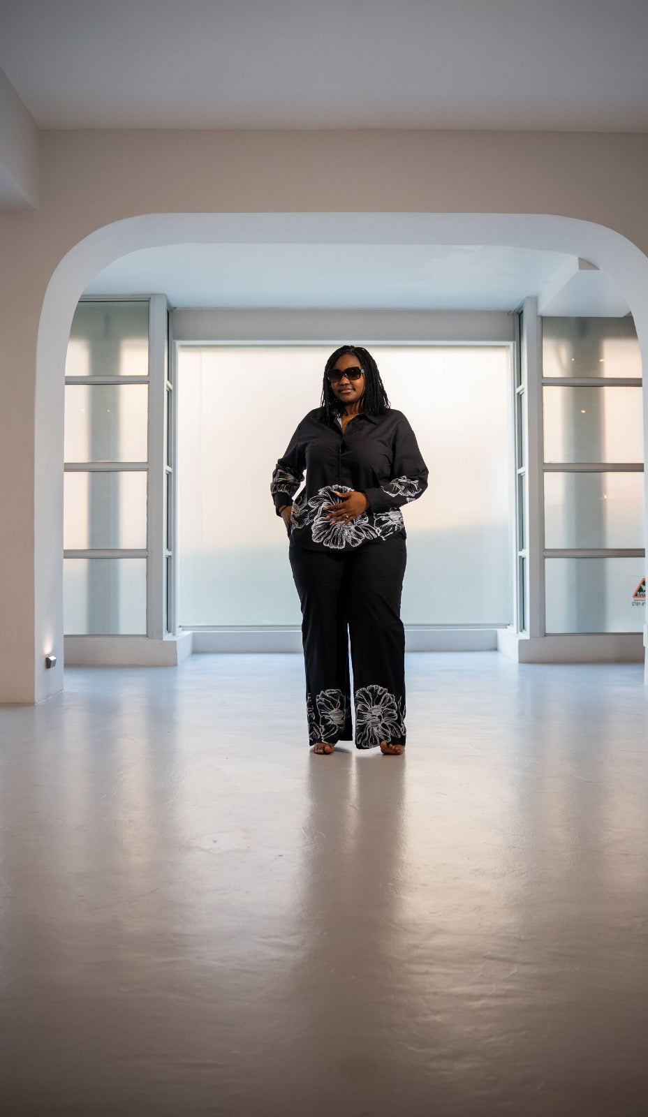 Black and white flower design