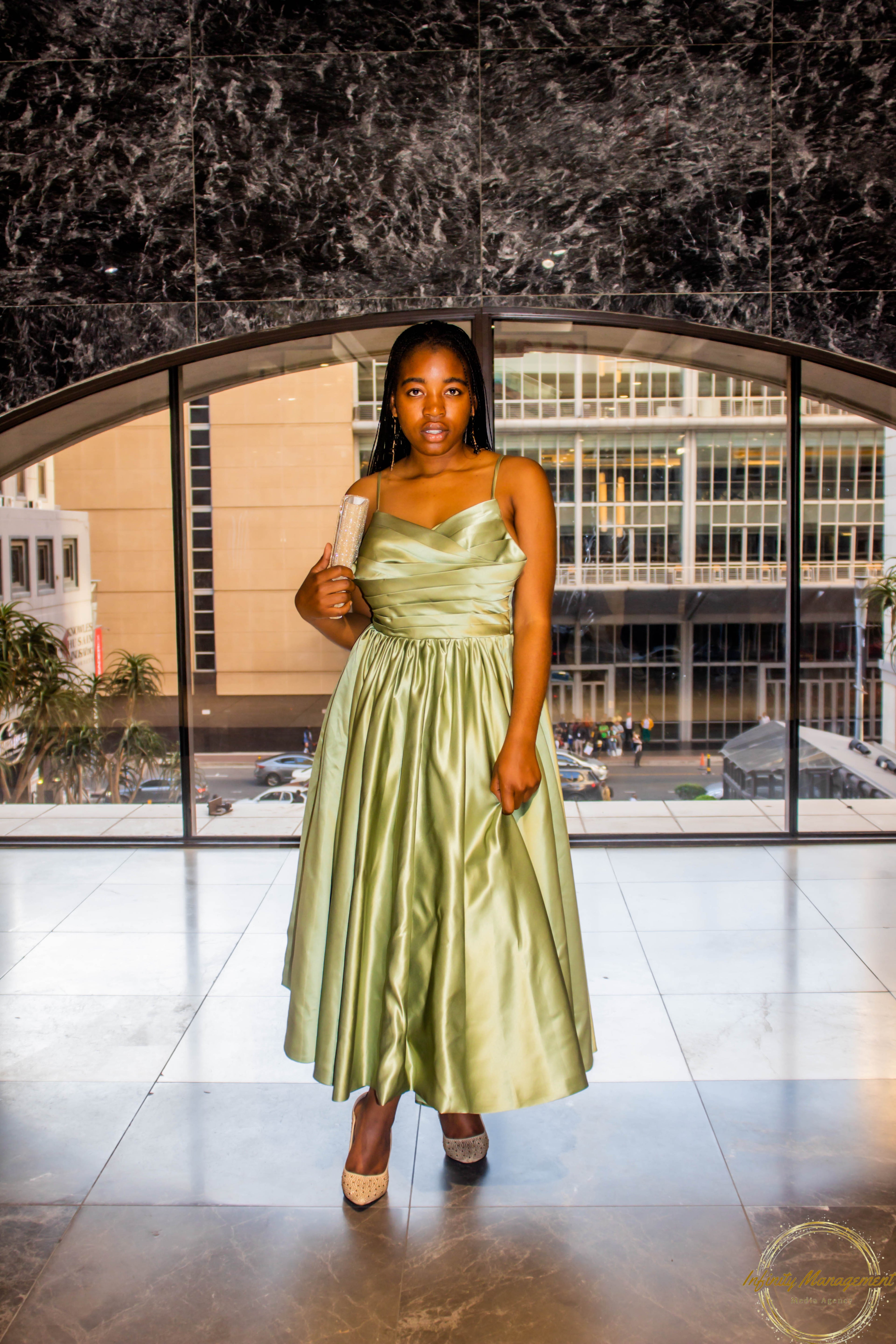 Satin Green Events Dress