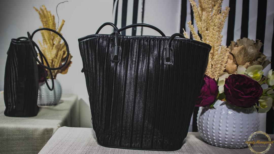Black Striped Handbag