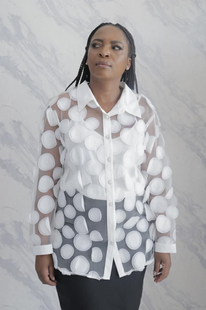 Bubble pattern white Top